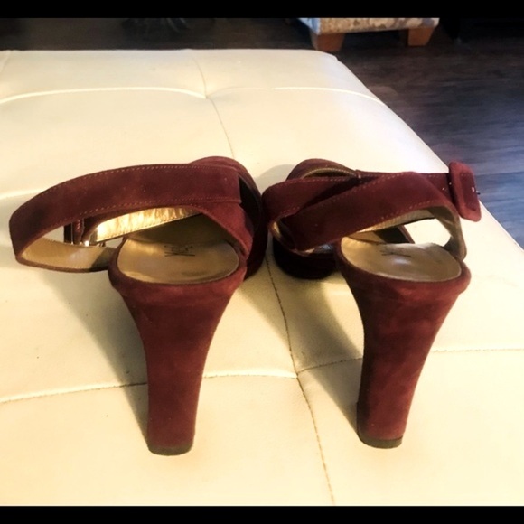 Vintage Yves Saint Laurent YSL Burgundy Suede Heels in Box - Size 7.5 - Picture 6 of 15